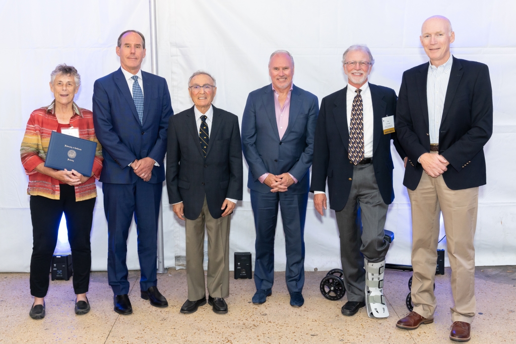 From left to right: Jerrie Reining (representing Jerome Thomas), John D. Hooper, Iraj Noorany, George J. Pierson, Philip T. Tringale, and Steven L. Kramer