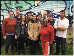 Pictured left to right: postdoctoral fellow Chelsea Preble; Prof Kirchstetter; undergraduate students Annie Rosen, Kelly Archer, and Shannon Chang; Berkeley Lab's Jonathan Slack; undergraduate student Carter Keeling; WOEIP's Ms. Margaret Gordon; graduate student Julien Caubel; and UCB's research specialist Troy Cados