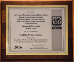 2016 R&D100 Award certificate