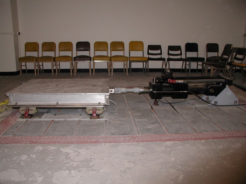 Shaking Table Full View with MTS 244 Hydraulic Actuator Attachment