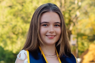 Claire Beckstoffer is a finalist for the University Medal award, Berkeley's highest honor for undergraduate students. (Credit: Hey Zinah Photography)