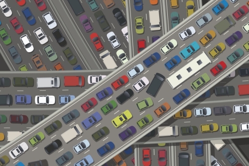 Traffic gridlock image