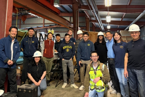 A group photo of the CSI Lab team at Richmond Field Station including CEE Professor Kenichi Soga (Photo Credit: Berkeley Center for Smart Infrastructure).