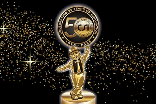 CSI Sponsorship Logo with Black and Gold sparkling background