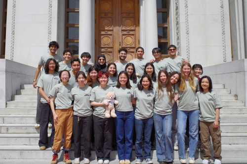A group photo of the Cal Environmental team outside the Hearst Mining Building before MidPac (Photo Credit: Fona Yu-qing Ou).