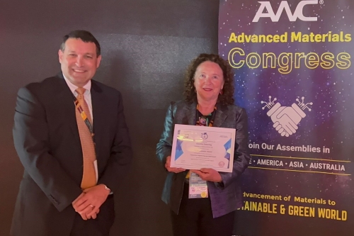 CEE Professor Claudia Ostertag recieved the IAAM Scientist Medal Award from the International Association of Advanced Materials (IAAM) in recognition of her contribution to Composites Engineering and Applications (Photo Credit: Claudia Ostertag).