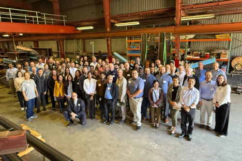 A group photo of Berkeley Center for Smart Infrastructure, East Bay Municipal Utility District and Carollo workshop participants. (Photo Credit: Kenichi Soga)