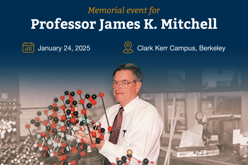 Memorial event for Professor James K. Mitchell banner (Photo Credit: Berkeley GeoSystems Engineering)