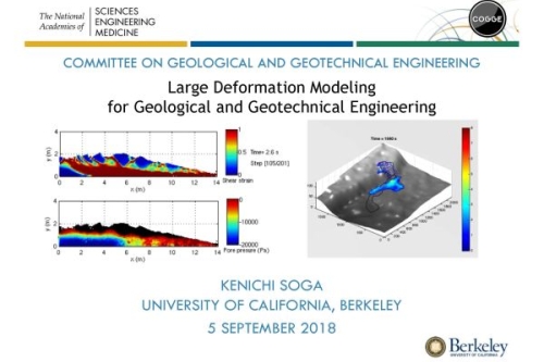 Initial slide from Prof. K. Soga's webinar on Large Deformation Modeling