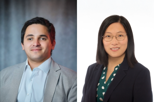Headshots of incoming CEE Assistant Professors Franco Zunino and Manxi Wu (from left to right).