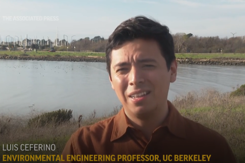 CEE Assistant Professor Luis Ceferino comments in an Associated Press video on the rising sea situation as frequent storms take a toll on California’s iconic piers (Video Credits: Haven Daley).