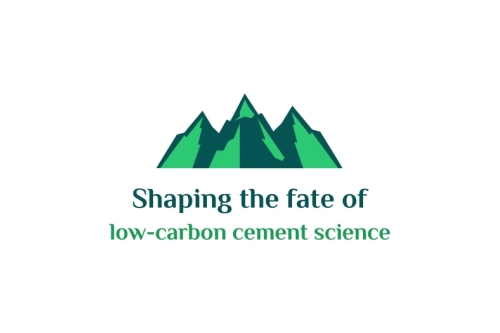 Logo featuring three green mountains with conference name below, "Shaping the Fate of Low-Carbon Cement Science"