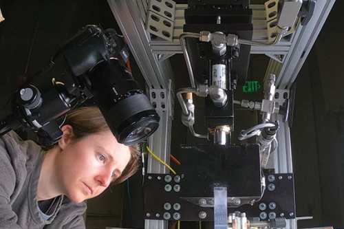 Jes Parker in Prof. Glaser's lab (photo credit: Adam Lau)