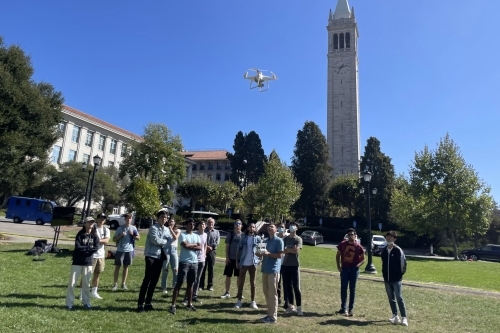 Students from CE 170A are planning drone flights equipped with cameras and Light Detection and Ranging (LiDAR) (Photo Credit: Dimitrios Zekkos).