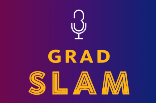 The Grad Slam mic logo above a gradient background. 