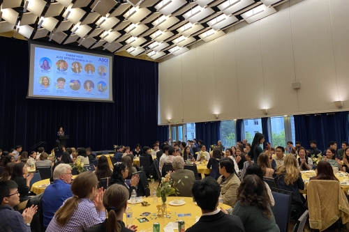 A group photo from the Cal ASCE Spring Banquet hosted on April 28th at the Berkeley Faculty Club. (Photo Credit: Sarah Shaadi Saadeh)  