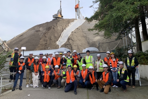 CE166 students took a field trip to UCSF's Parnassus Research and Academic Building Project, with the visit including a presentation and site walk in partnership with Hensel Phelps (Photo Credit: Mark Shami).